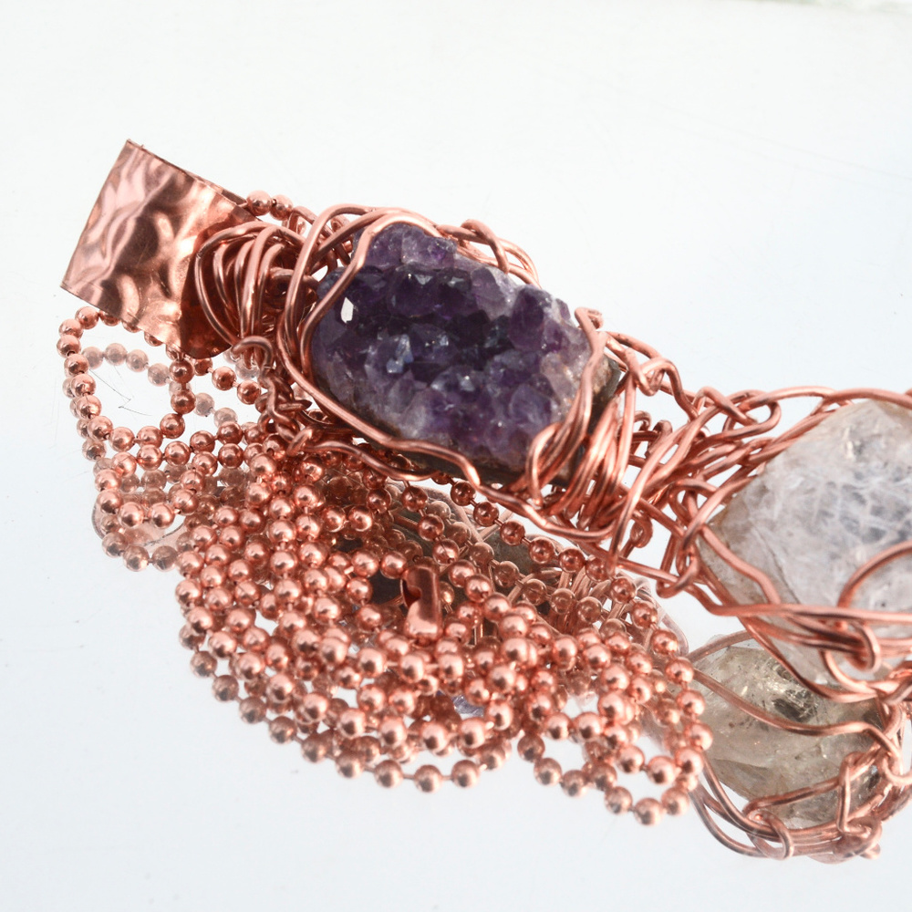 Herkimer DIamond Quartz Crystal Pendant Amethyst - Picture 3 of 7